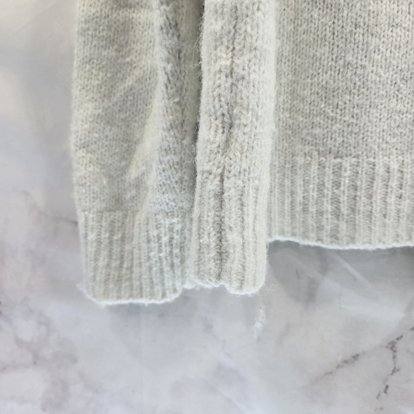 Zara Sweater Womens Small White Wool Alpaca Crew Boxy Oversized Chunky - Picture 9 of 12